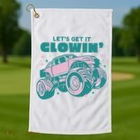 Let It Glowin Monster Truck Golf Towel thumb 1