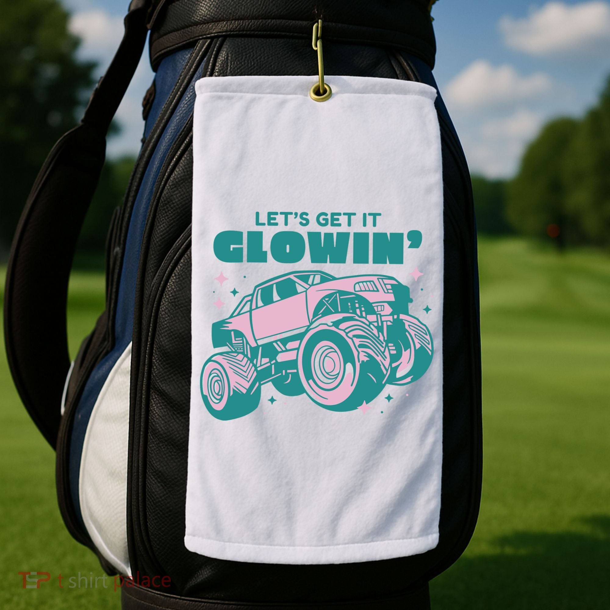 Let It Glowin Monster Truck Golf Towel