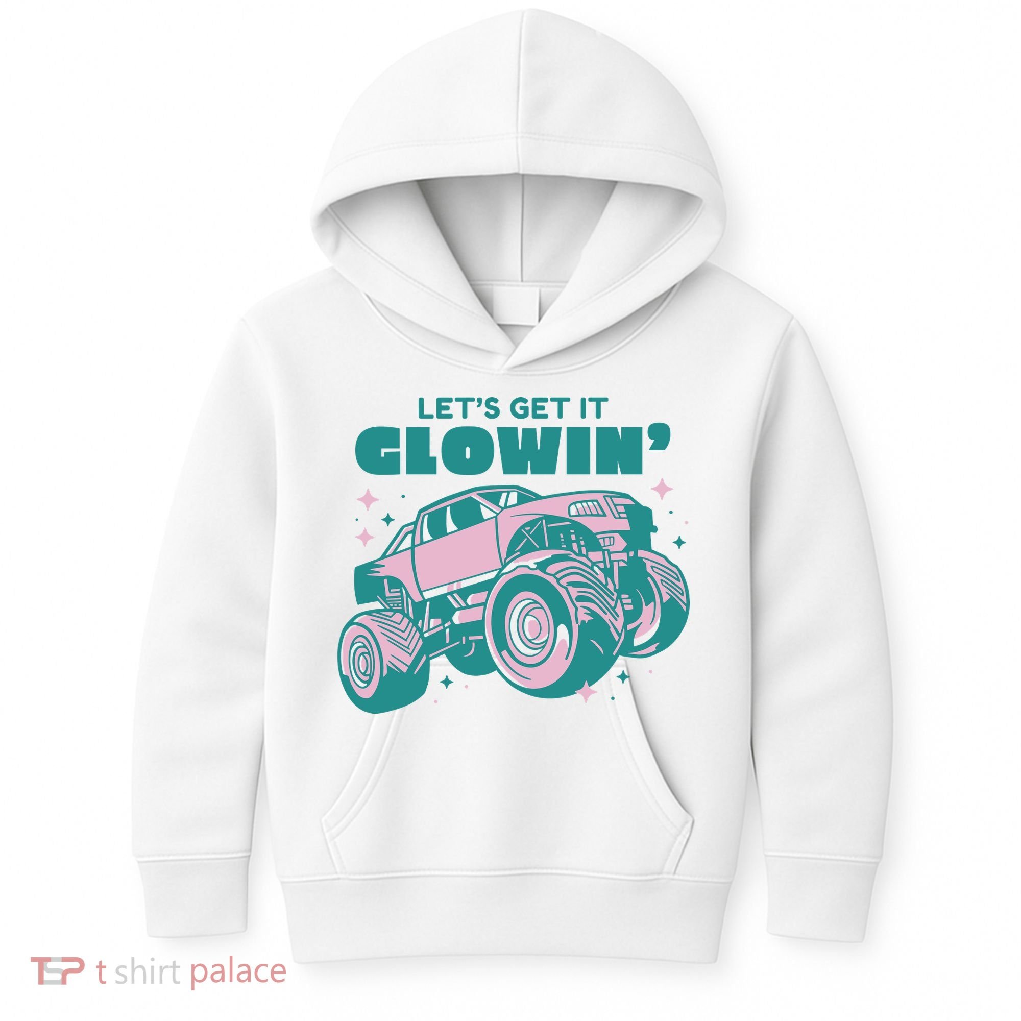 Let It Glowin Monster Truck Kids Hoodie