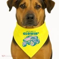 Let It Glowin Monster Truck USA-Made Doggie Bandana thumb 1