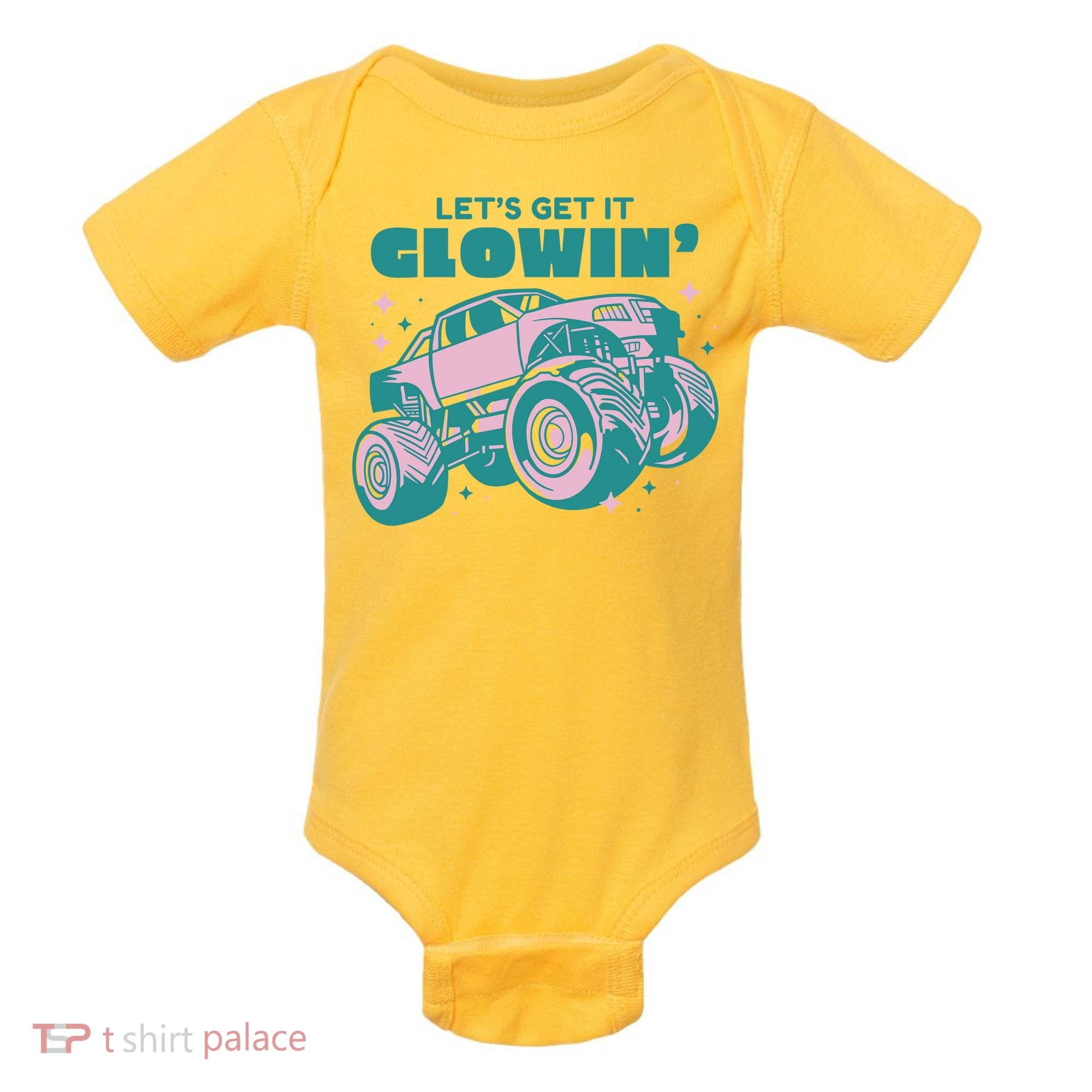 Let It Glowin Monster Truck Baby Bodysuit