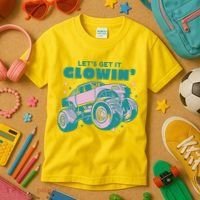 Let It Glowin Monster Truck Kids T-Shirt thumb 3