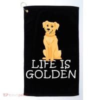 Life Is Golden Retriever Dog Gift Golf Towel thumb 0