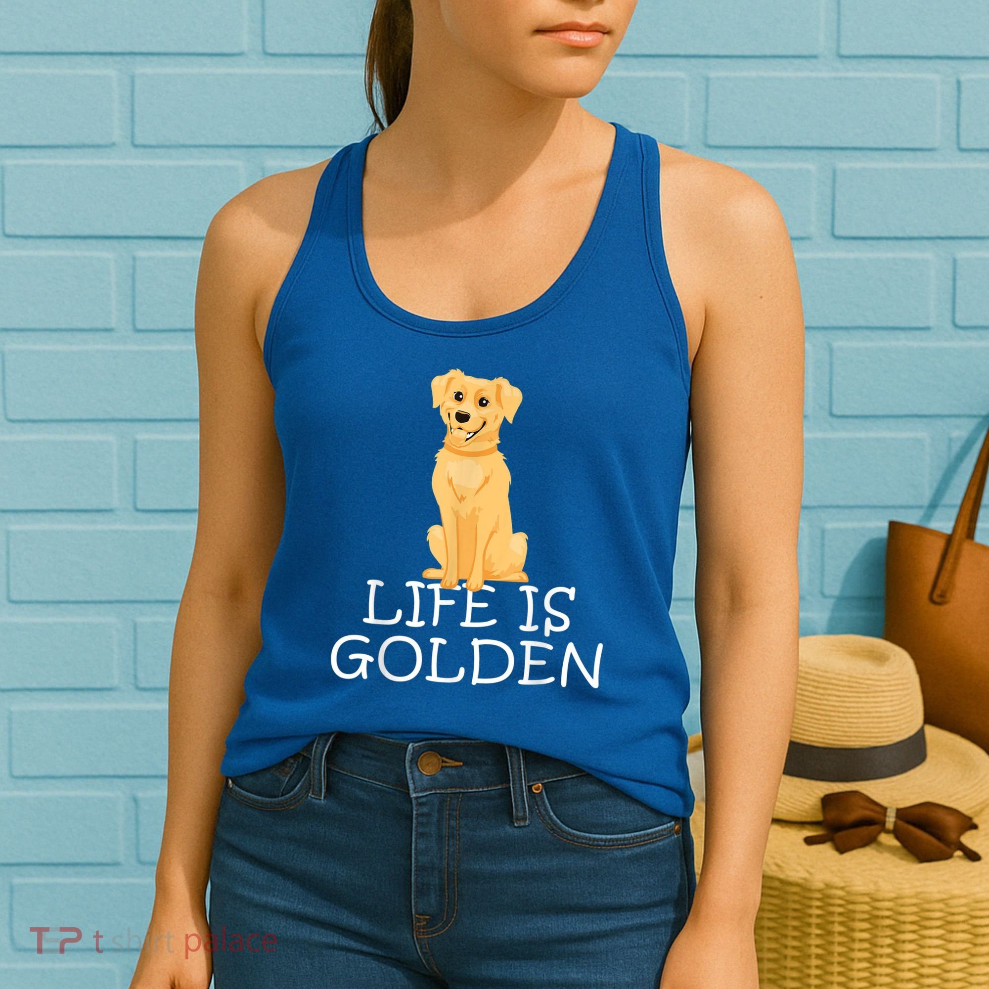 Life Is Golden Retriever Dog Gift Women's Tank Top