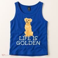 Life Is Golden Retriever Dog Gift Tank Top thumb 2