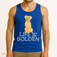 Life Is Golden Retriever Dog Gift Tank Top thumb 3