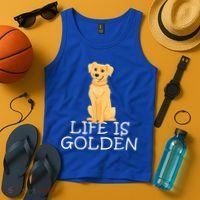 Life Is Golden Retriever Dog Gift Tank Top thumb 4