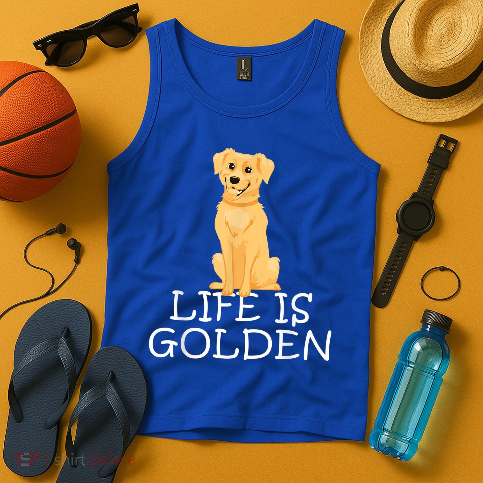 Life Is Golden Retriever Dog Gift Tank Top