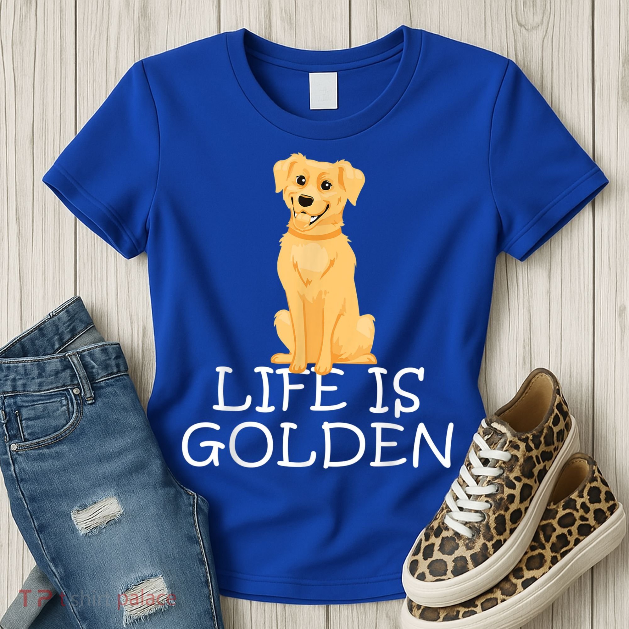 Life Is Golden Retriever Dog Gift Women's T-Shirt