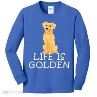 Life Is Golden Retriever Dog Gift Kids Long Sleeve Shirt thumb 0
