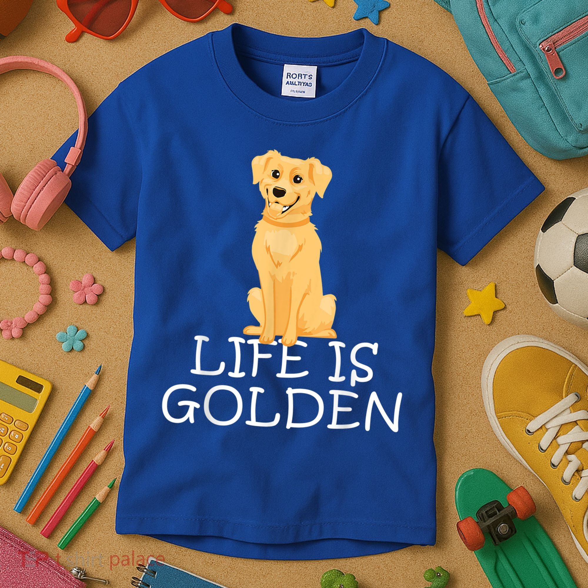 Life Is Golden Retriever Dog Gift Kids T-Shirt