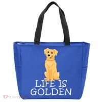 Life Is Golden Retriever Dog Gift Tote Bag thumb 0