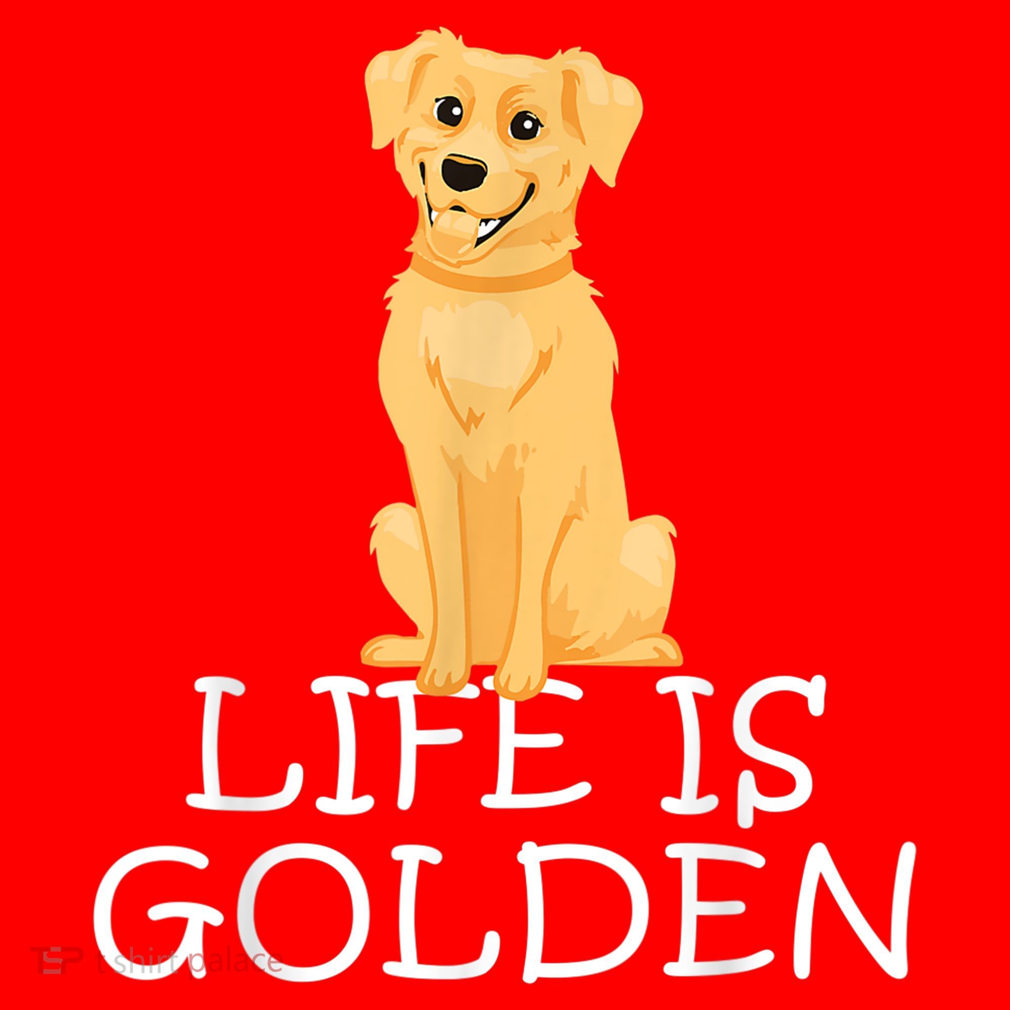 Life Is Golden Retriever Dog Gift Santa Hat