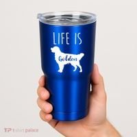 Life Is Golden Golden Retriever Cute Gift Tumbler thumb 2