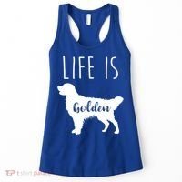 Life Is Golden Golden Retriever Cute Gift Women's Tank Top thumb 0