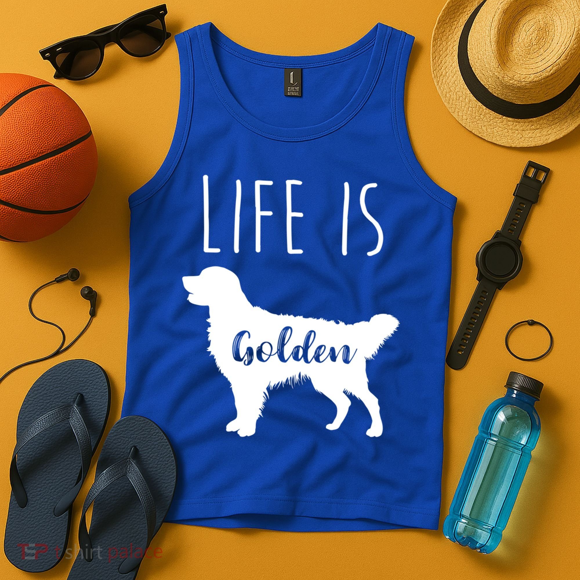 Life Is Golden Golden Retriever Cute Gift Tank Top