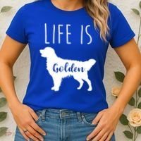 Life Is Golden Golden Retriever Cute Gift Women's T-Shirt thumb 2