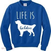 Life Is Golden Golden Retriever Cute Gift Kids Sweatshirt thumb 0