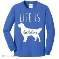 Life Is Golden Golden Retriever Cute Gift Kids Long Sleeve Shirt thumb 0