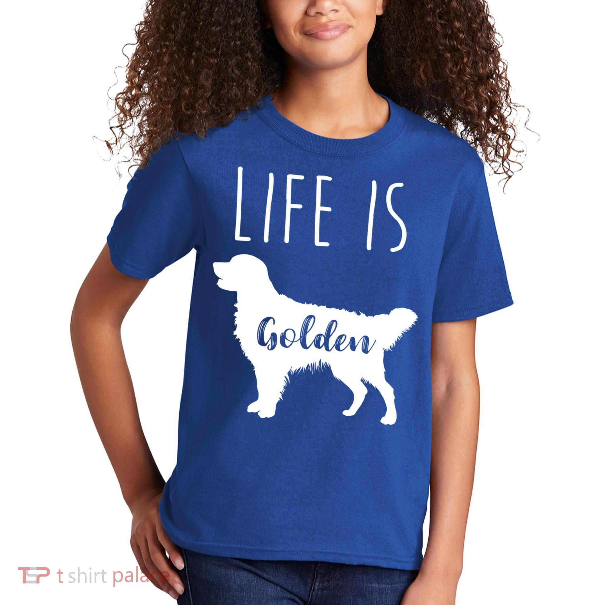 Life Is Golden Golden Retriever Cute Gift Kids T-Shirt