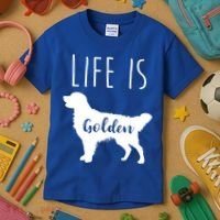 Life Is Golden Golden Retriever Cute Gift Kids T-Shirt thumb 3
