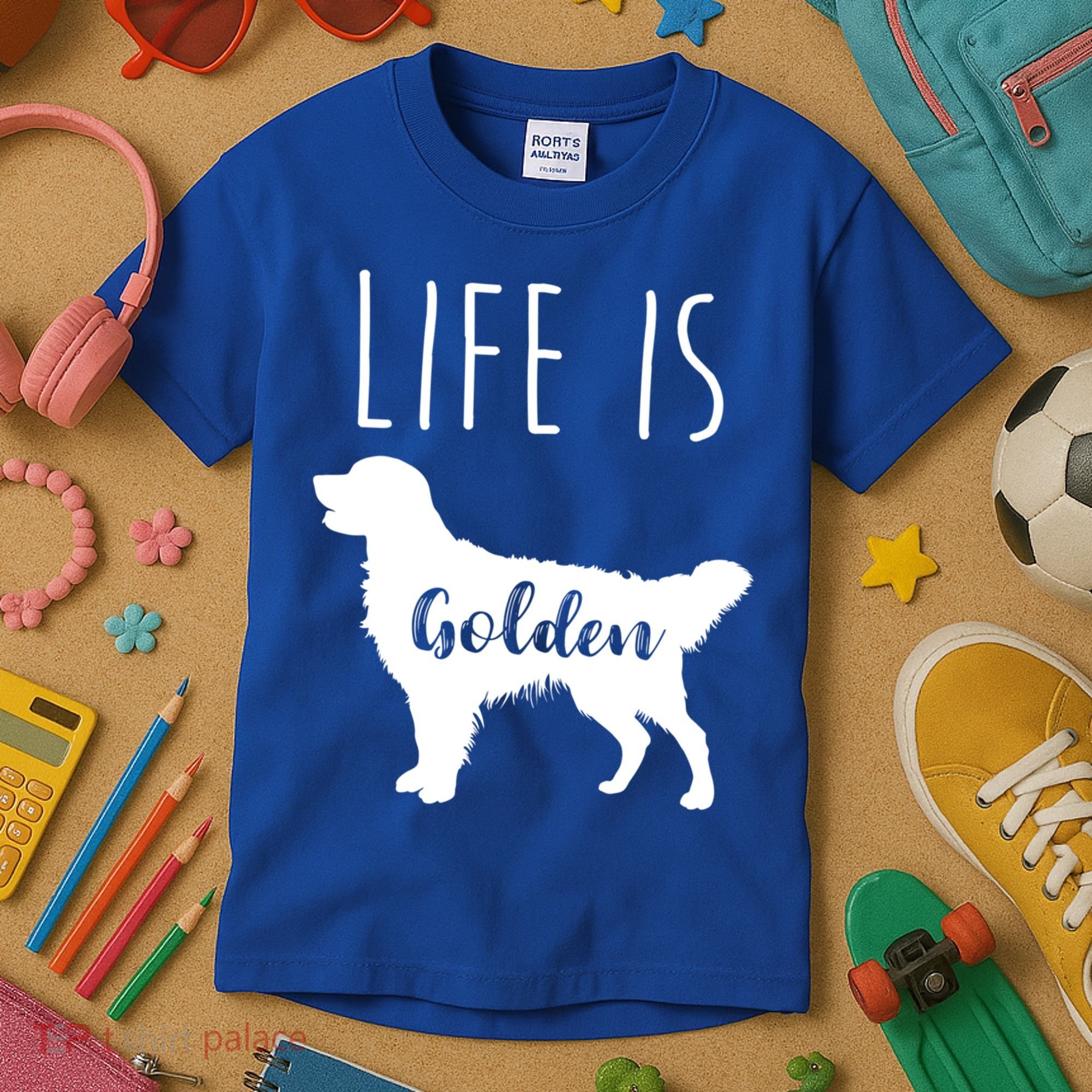 Life Is Golden Golden Retriever Cute Gift Kids T-Shirt