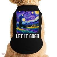 Let It Gogh Funny Art Starry Night Doggie Tank thumb 0