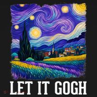 Let It Gogh Funny Art Starry Night Doggie Tank thumb 4