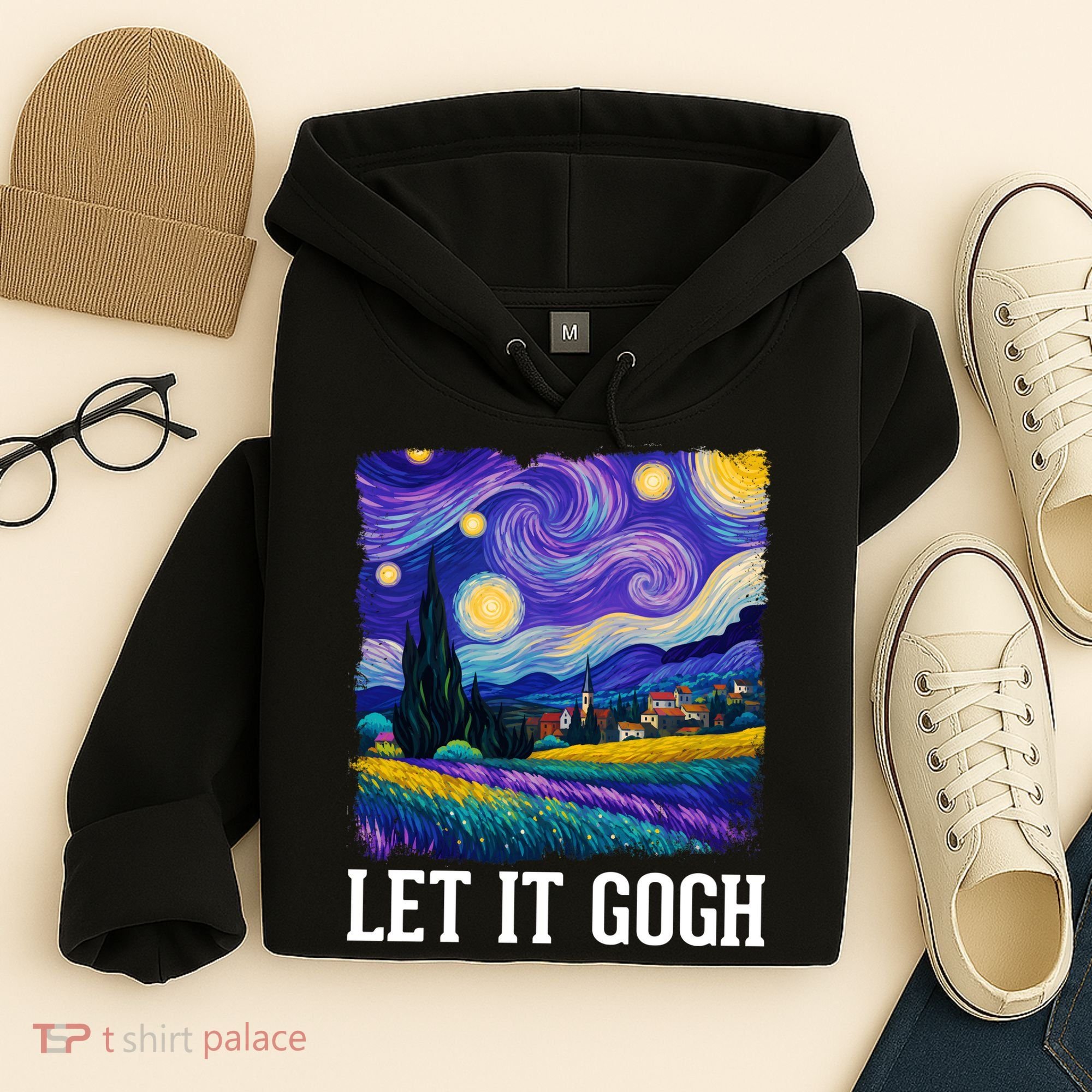 Let It Gogh Funny Art Starry Night Hoodie