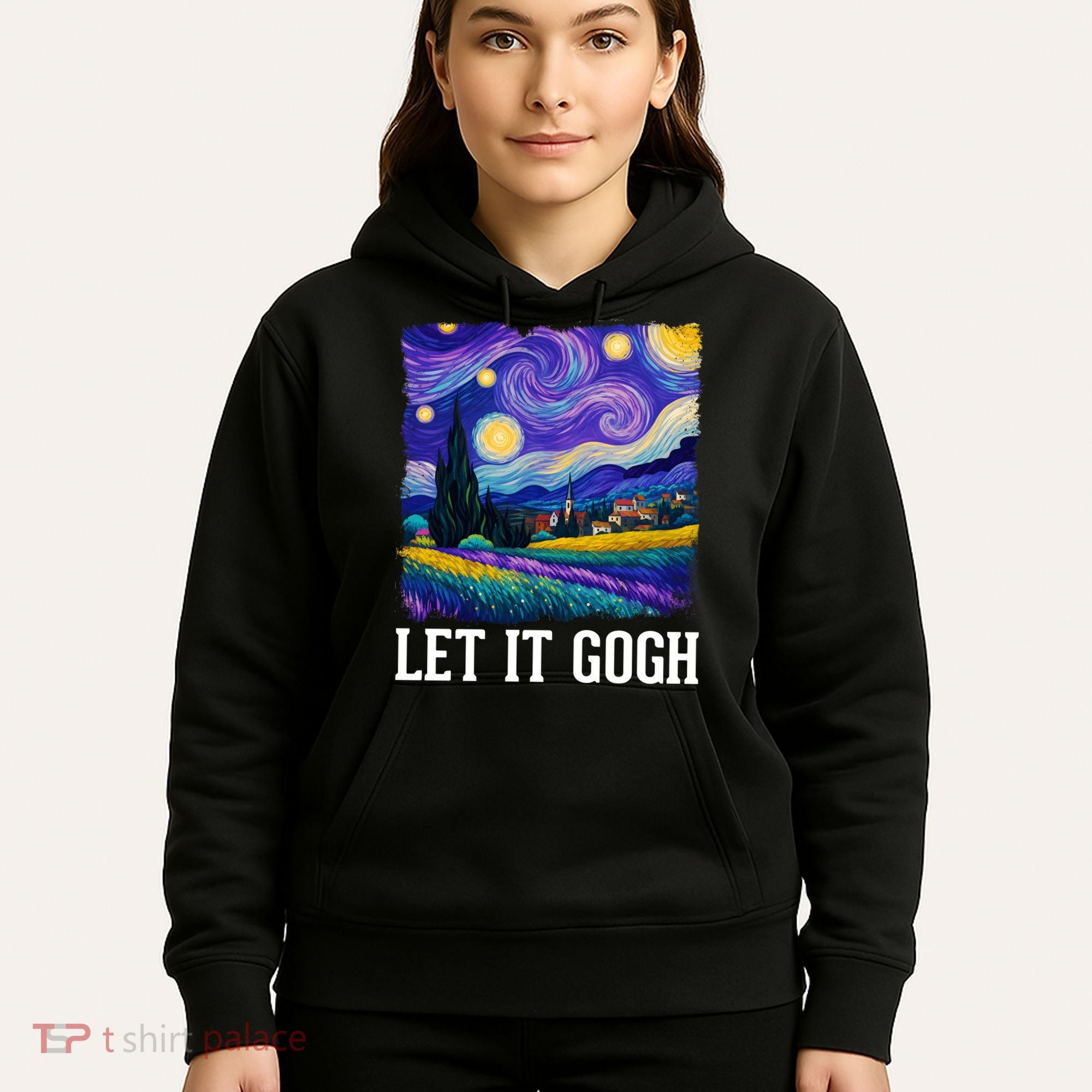 Let It Gogh Funny Art Starry Night Hoodie