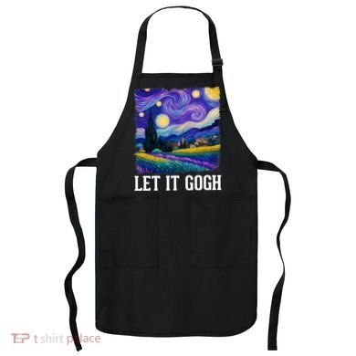 Let It Gogh Funny Art Starry Night Apron