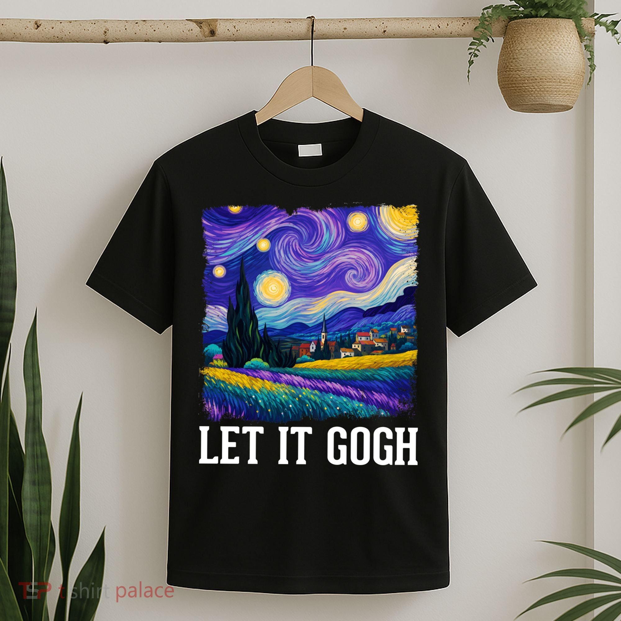 Let It Gogh Funny Art Starry Night T-Shirt