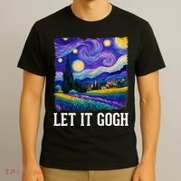 Let It Gogh Funny Art Starry Night T-Shirt thumb 3