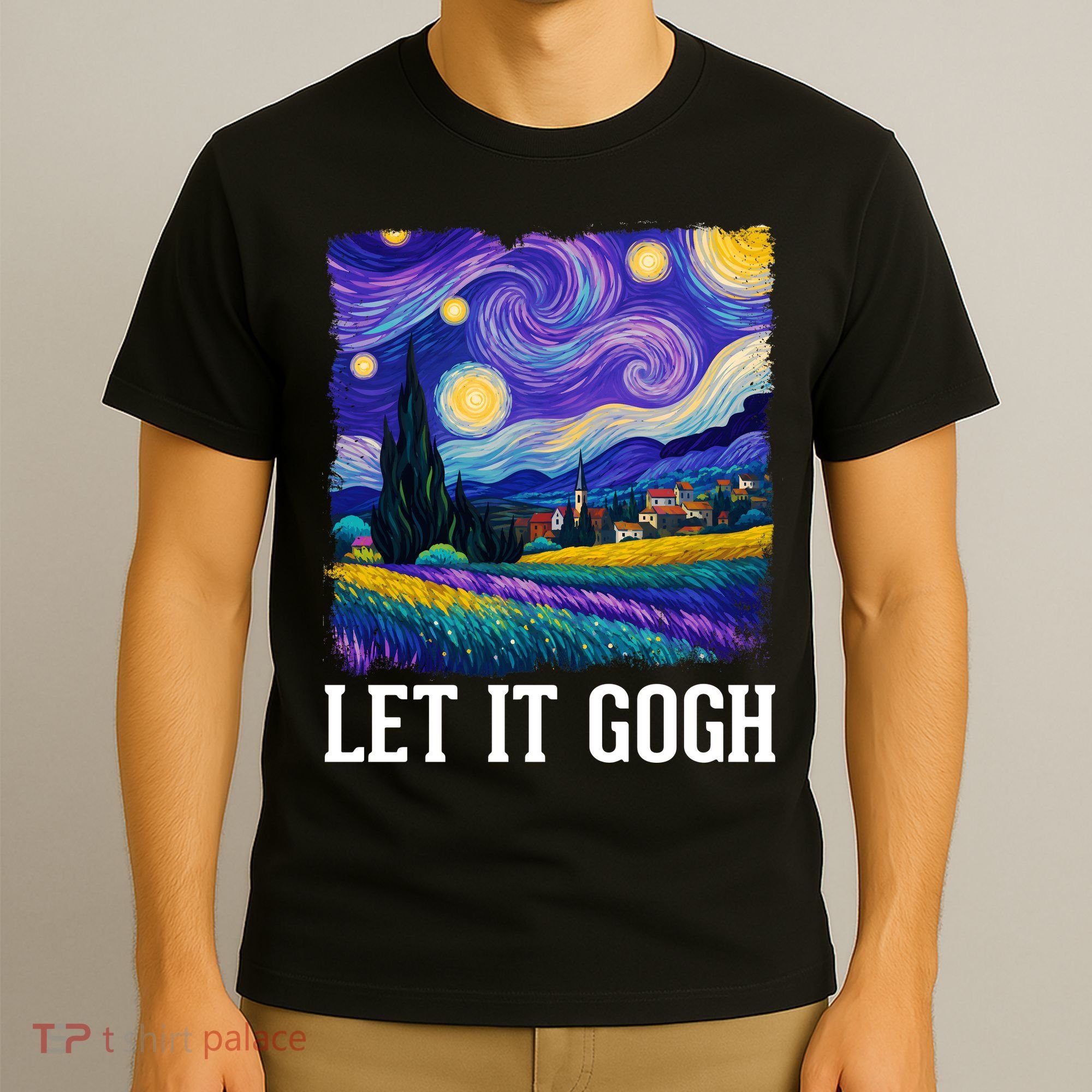 Let It Gogh Funny Art Starry Night T-Shirt