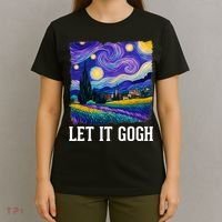 Let It Gogh Funny Art Starry Night T-Shirt thumb 4