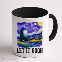 Let It Gogh Funny Art Starry Night Coffee Mug thumb 1