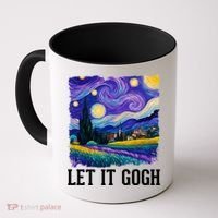Let It Gogh Funny Art Starry Night Coffee Mug thumb 0