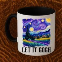 Let It Gogh Funny Art Starry Night Coffee Mug thumb 2