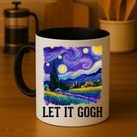Let It Gogh Funny Art Starry Night Coffee Mug thumb 4