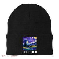 Let It Gogh Funny Art Starry Night Beanie thumb 0