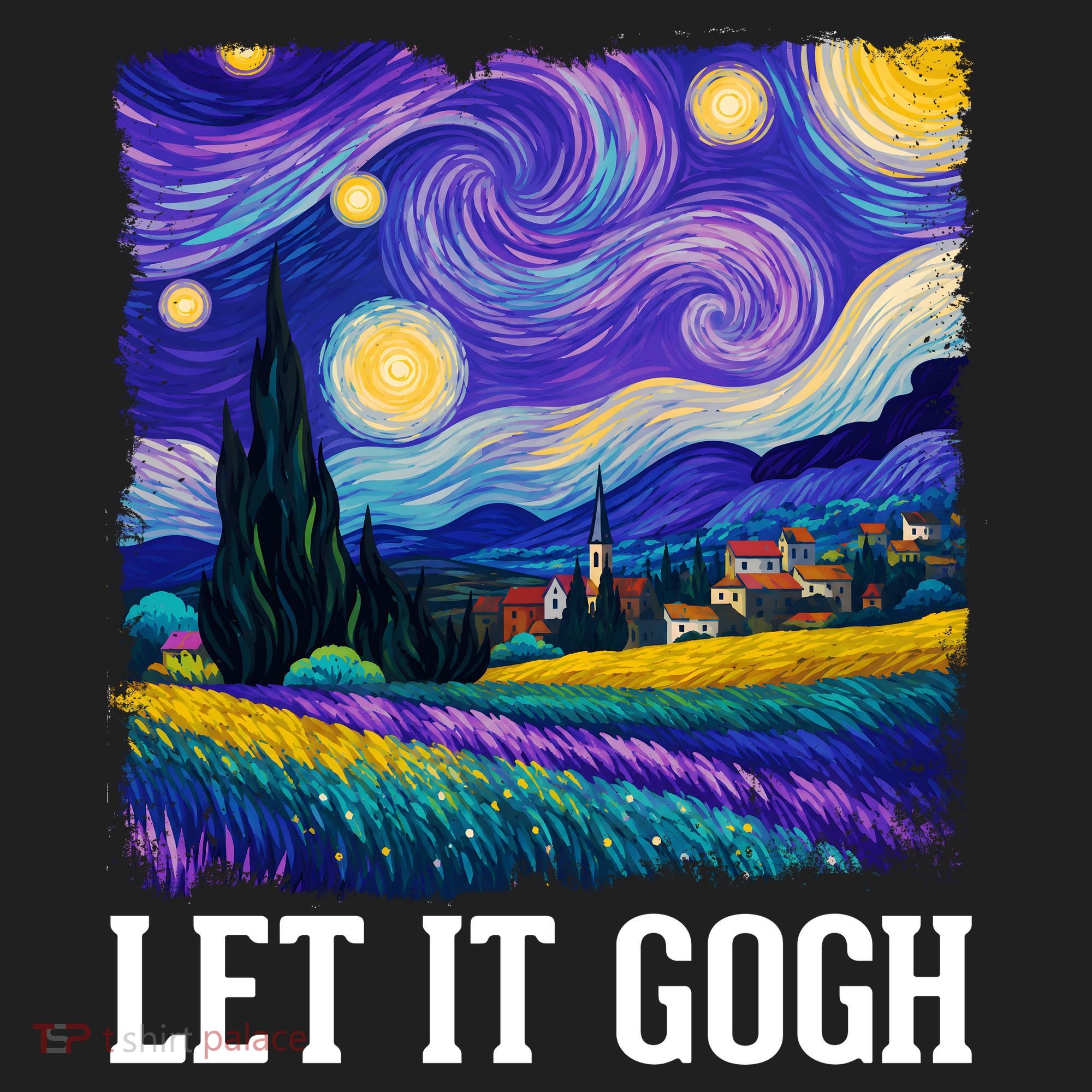 Let It Gogh Funny Art Starry Night Beanie