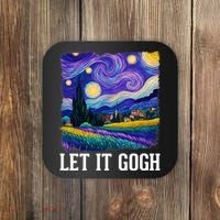 Let It Gogh Funny Art Starry Night Coaster thumb 0
