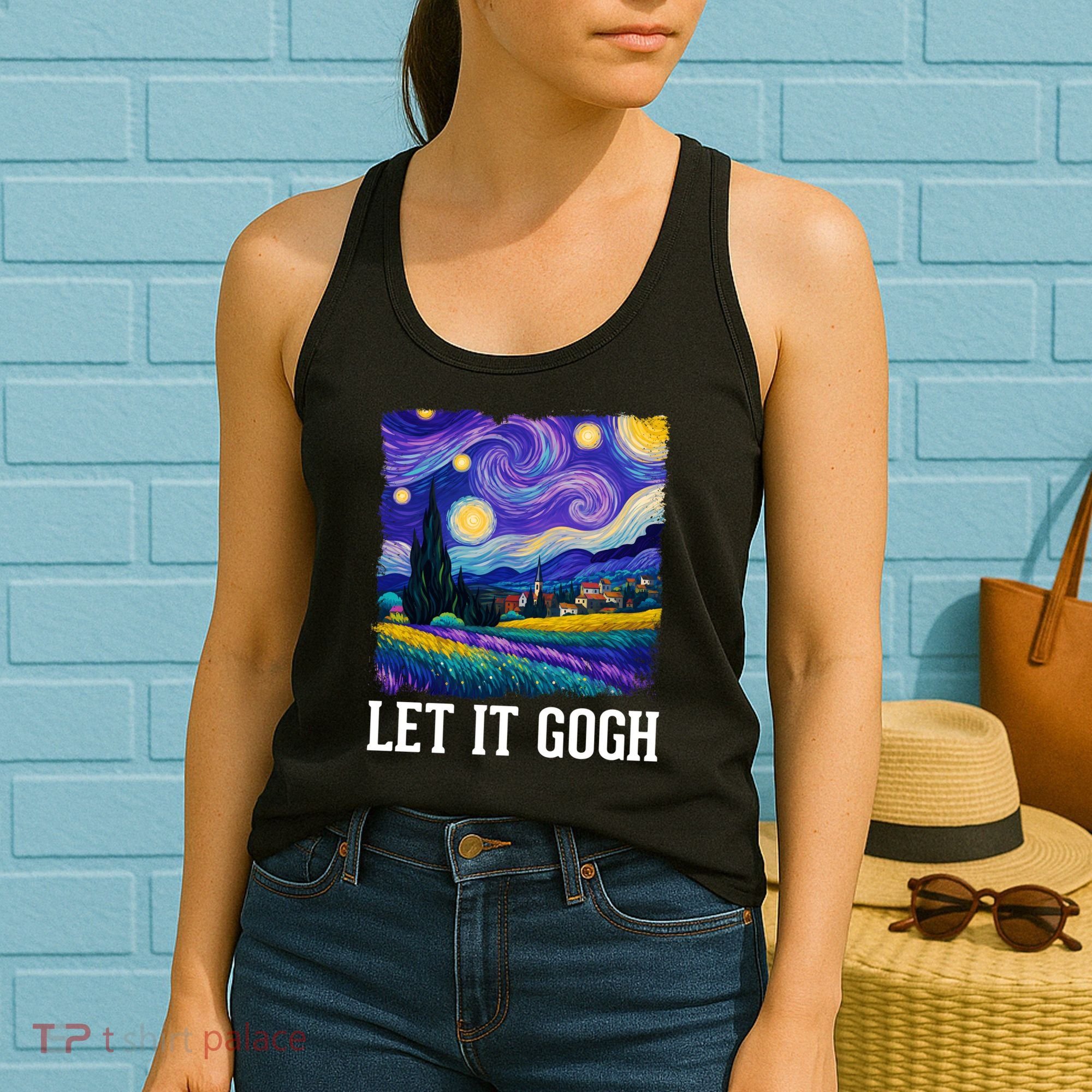 Let It Gogh Funny Art Starry Night Women's Tank Top