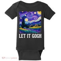 Let It Gogh Funny Art Starry Night Baby Bodysuit thumb 0