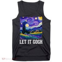 Let It Gogh Funny Art Starry Night Tank Top thumb 0