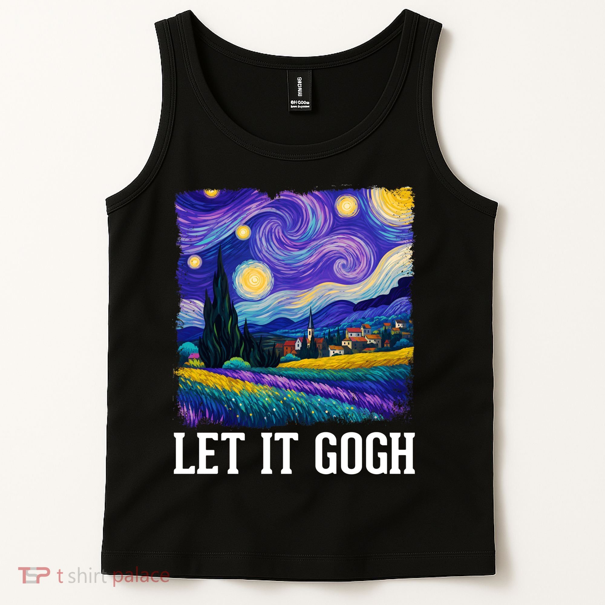 Let It Gogh Funny Art Starry Night Tank Top