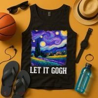Let It Gogh Funny Art Starry Night Tank Top thumb 4