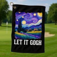 Let It Gogh Funny Art Starry Night Golf Towel thumb 1
