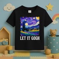 Let It Gogh Funny Art Starry Night Toddler T-Shirt thumb 3