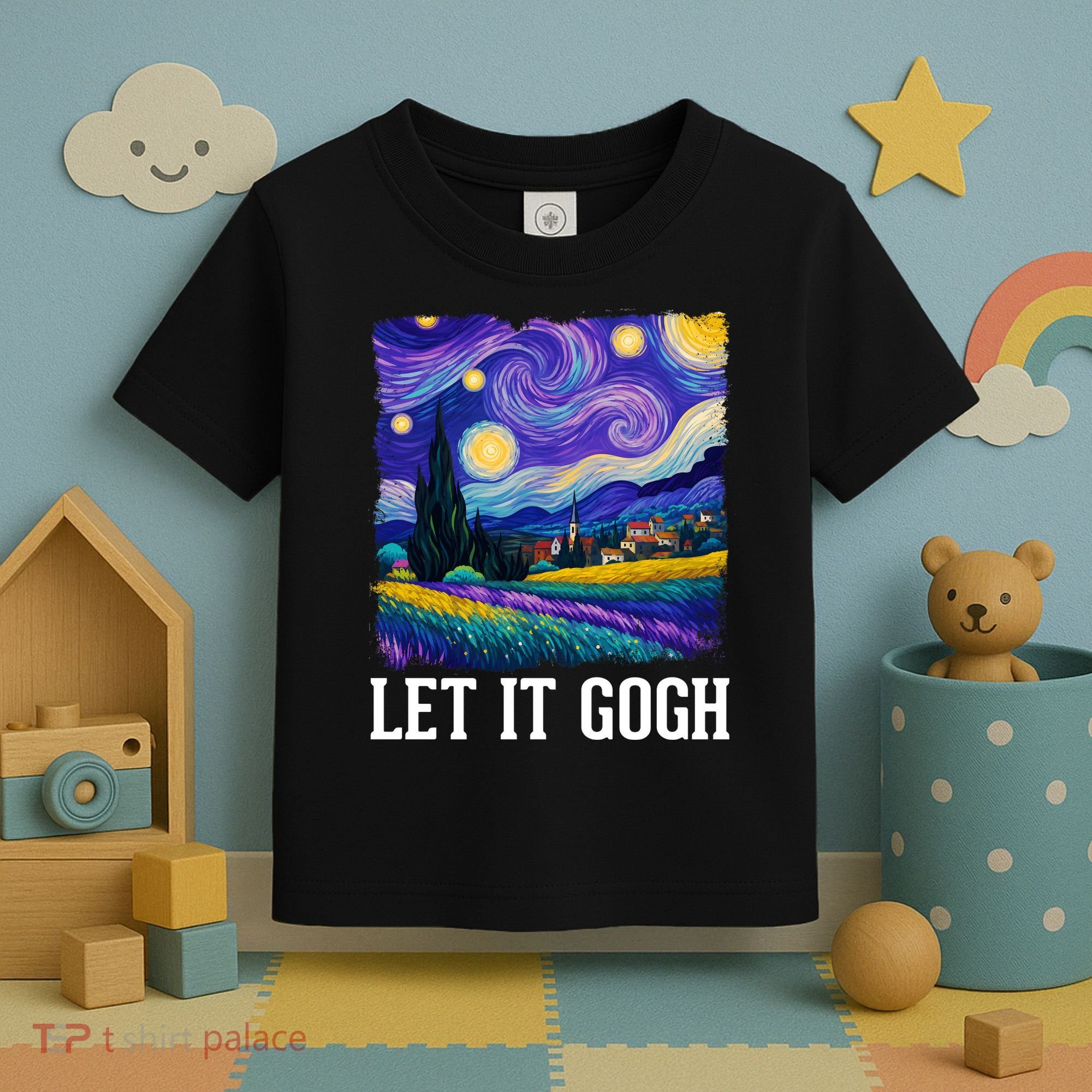 Let It Gogh Funny Art Starry Night Toddler T-Shirt